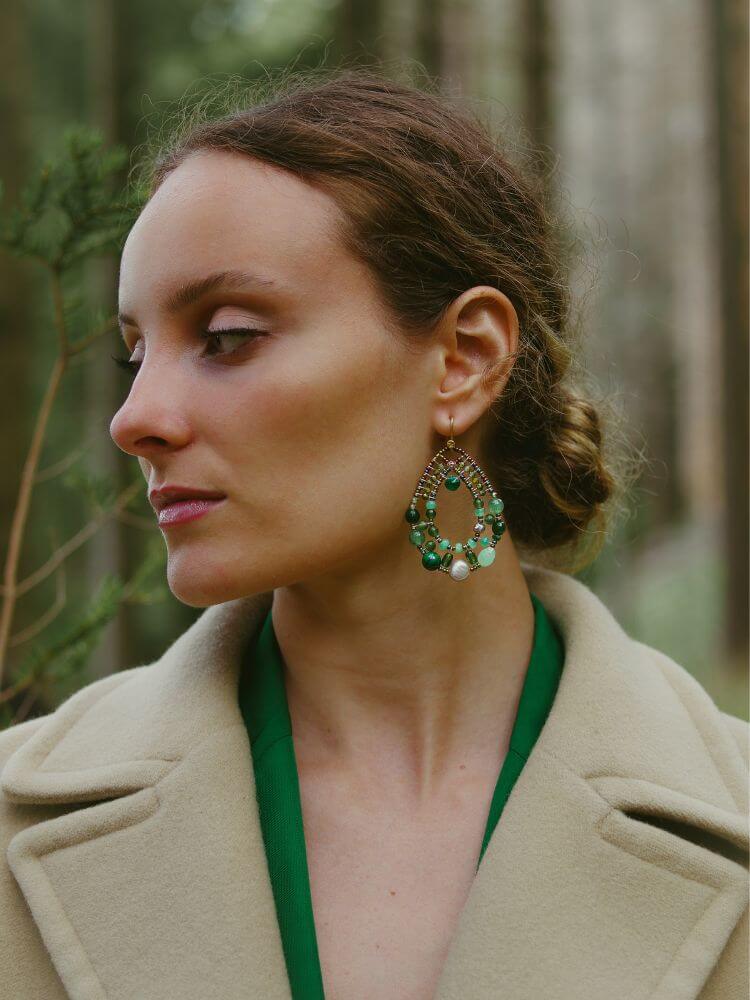 Earrings Shinju Green_1 Earrings Shinju Green_1