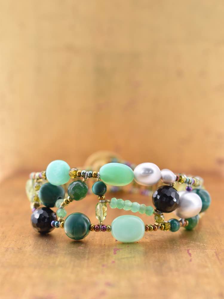 Bracelet-Shinju-Green-Ziio-Jewels Bracelet-Shinju-Green-Ziio-Jewels