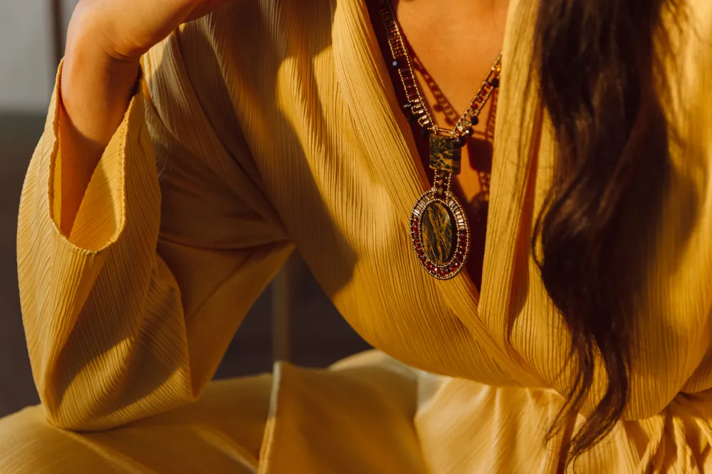 Necklace ARKANICE Long Wood by Ziio Jewels