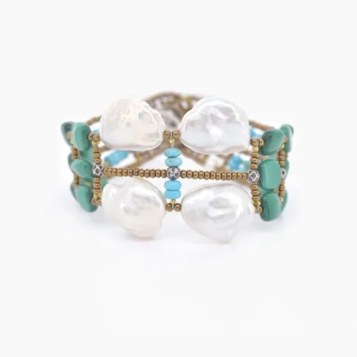 Bracelet BAROQUE Malachite Front - Ziio Jewels